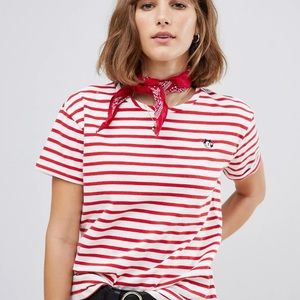 Maison Scotch Stripe T-shirt with Felix the Cat - size Med - fits like size 6